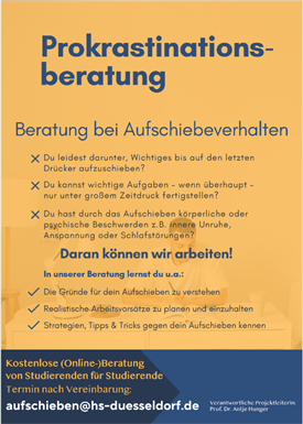 Flyer Prokrastinationsberatung